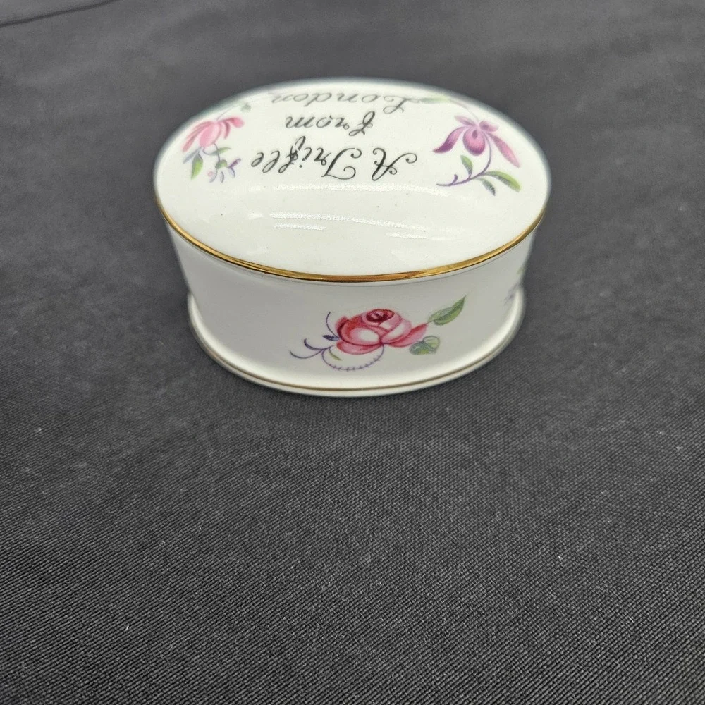 1930's Crown Staffordshire English Trinket Pot And Lid 